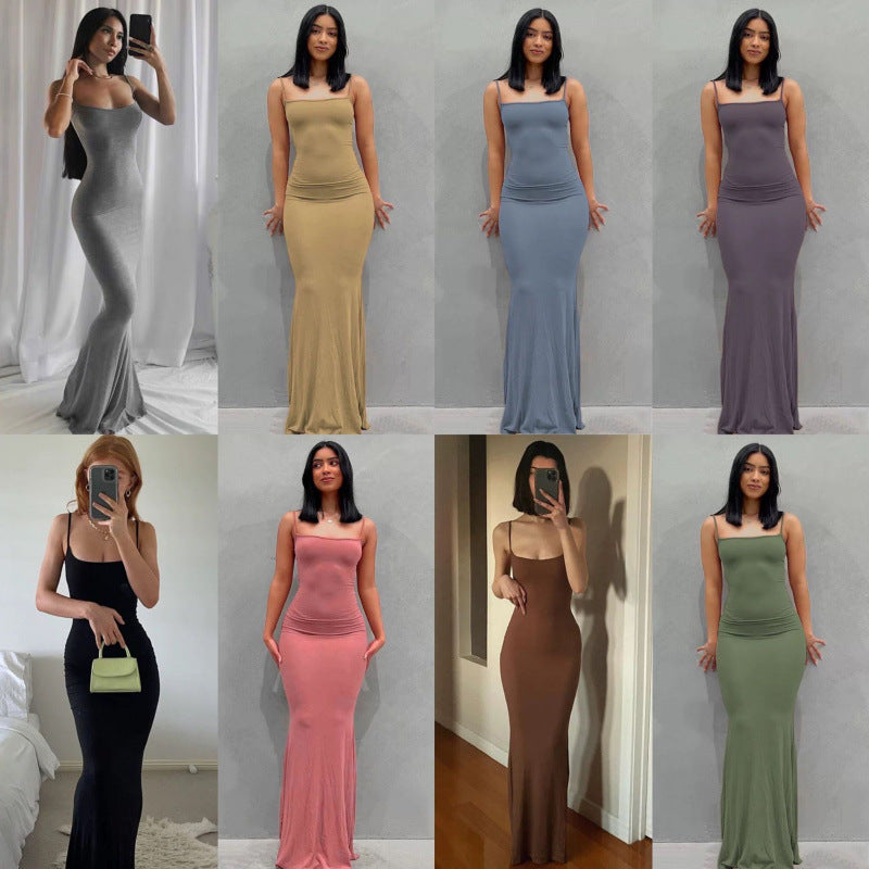 Dame Elegant Slip Maxi Kjole Stilla