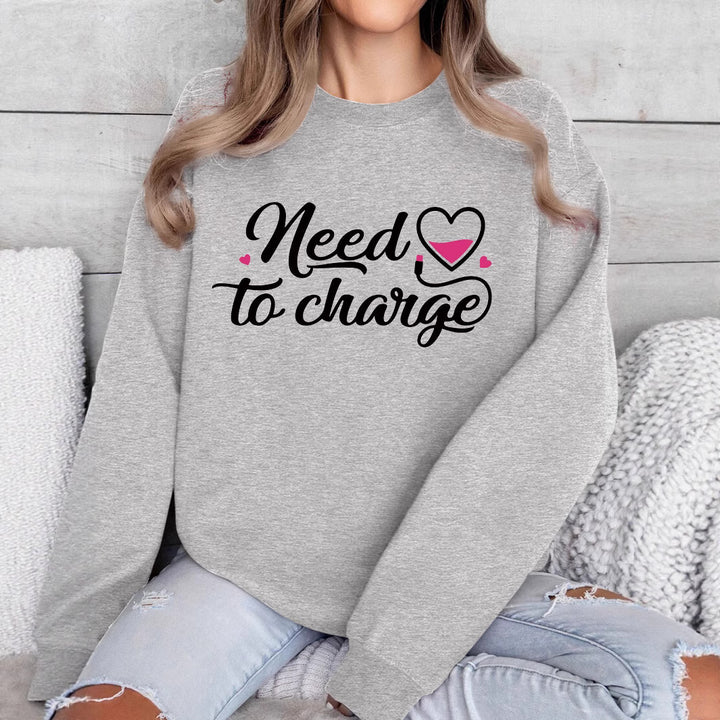 Kvindernes sweatshirt med inspirerende hjerte citat og afslappet skæring Stilla