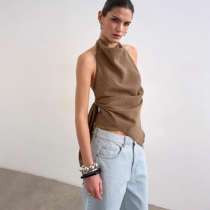 Dame Elegant Wickletop med asymmetrisk kant Skovae