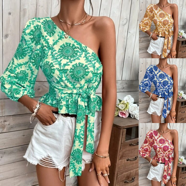 Dame One-Shoulder Peplum Top Stilla