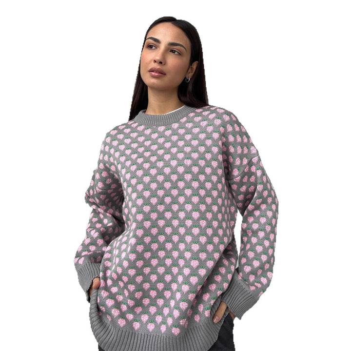 Kvinders oversized sweater med blomsterprint Stilla