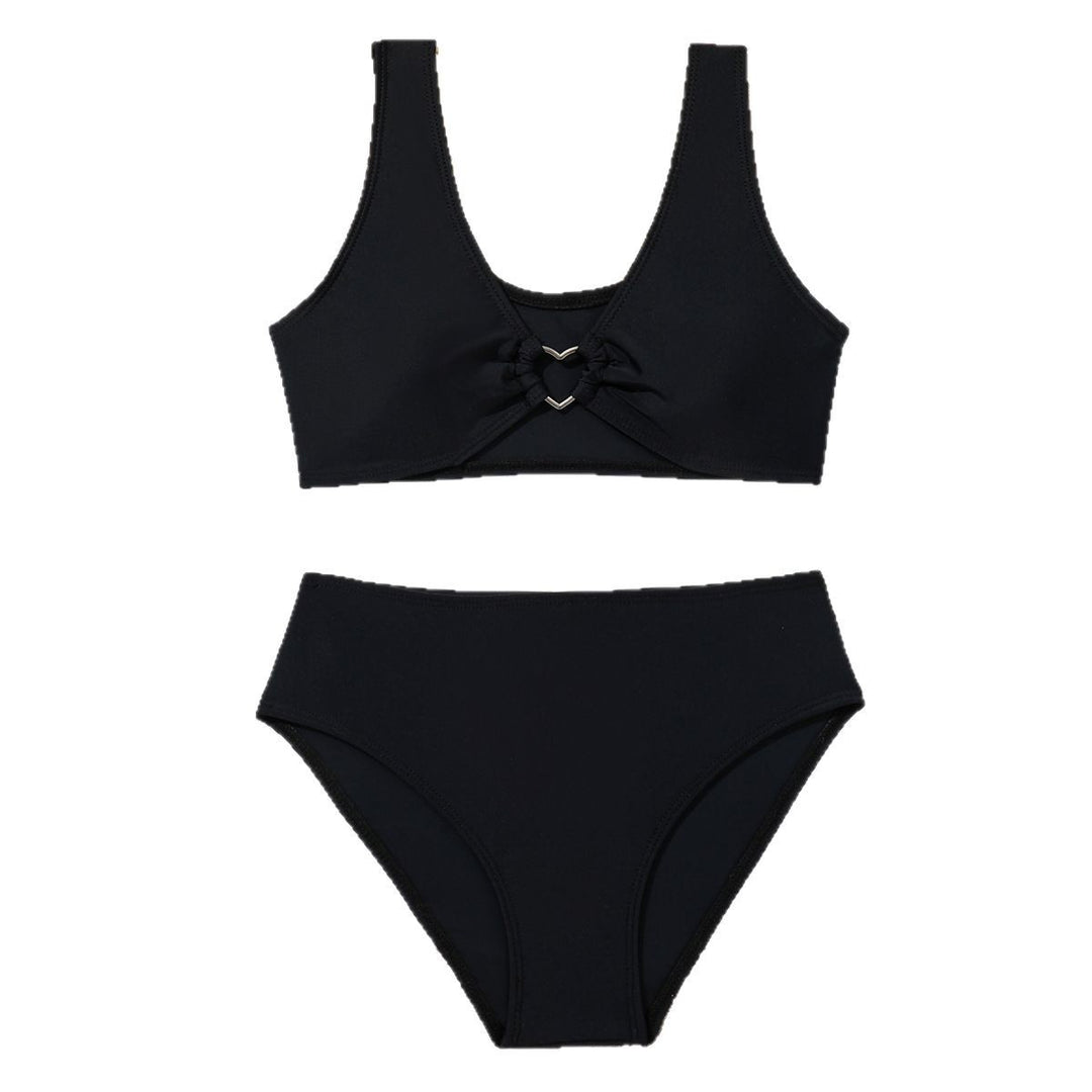 Dame Sporty bikini med raffineret ribdesign og højskåret trusse Stilla