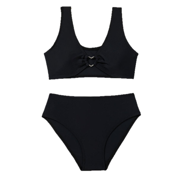 Dame Sporty bikini med raffineret ribdesign og højskåret trusse Stilla