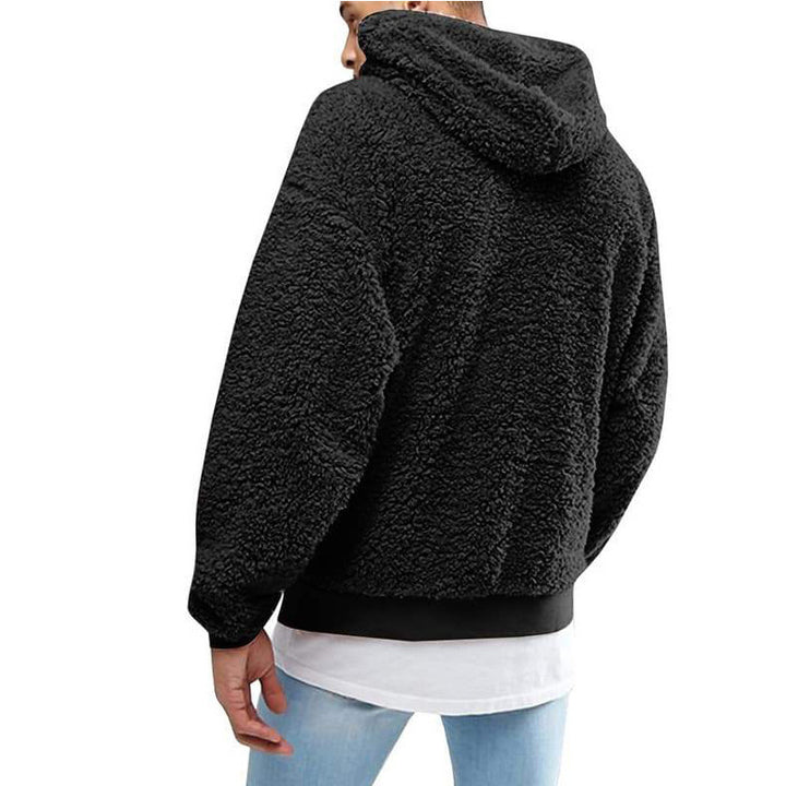 Herre hættetrøje i blødt teddy-fleece Stilla