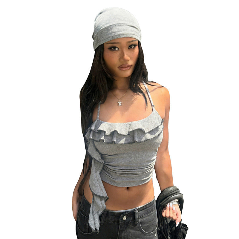 Damen Oberteil mit voluminösem Rüschendetail Skovae