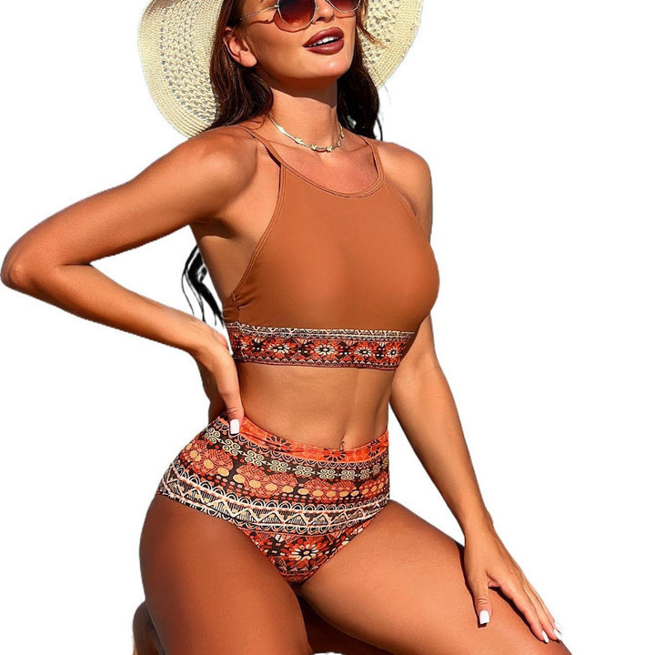 Femme Højtaljet Grafiktryk Bikini Sæt Stilla