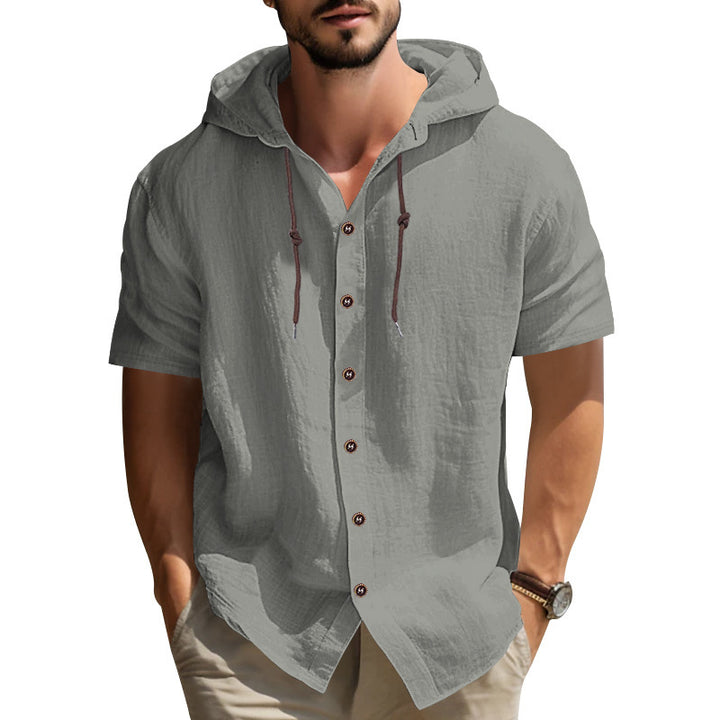 Herrer afslappet hættetrøje med elegant button-down design Stilla