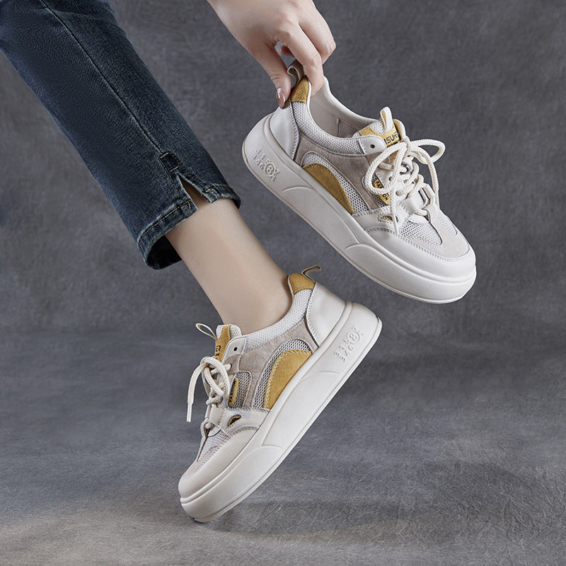 Damer Stilige Mixed-Media Platform Sneakers Stilla