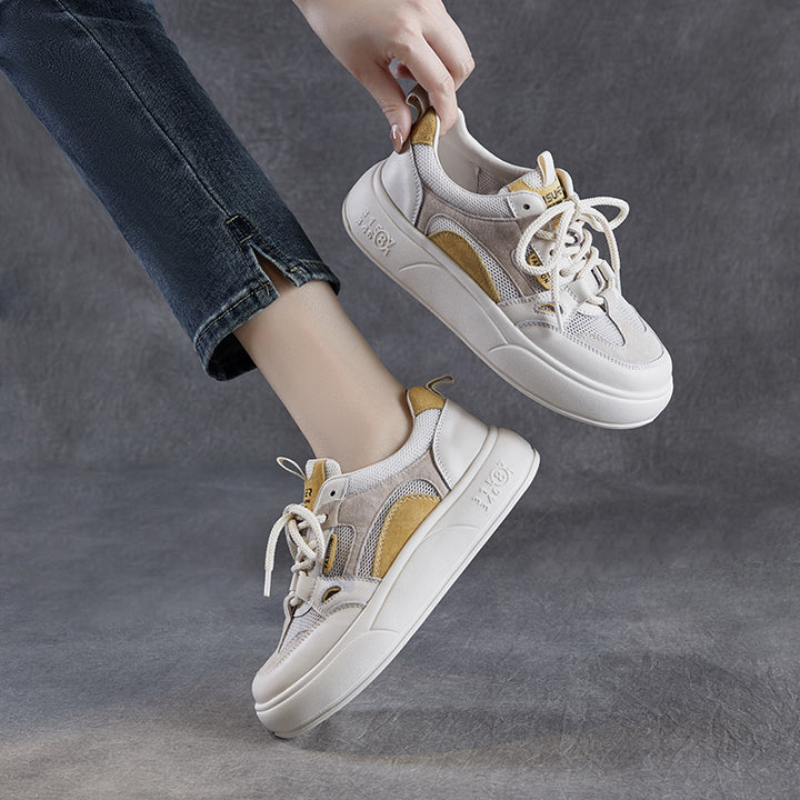 Damer Stilige Mixed-Media Platform Sneakers Stilla