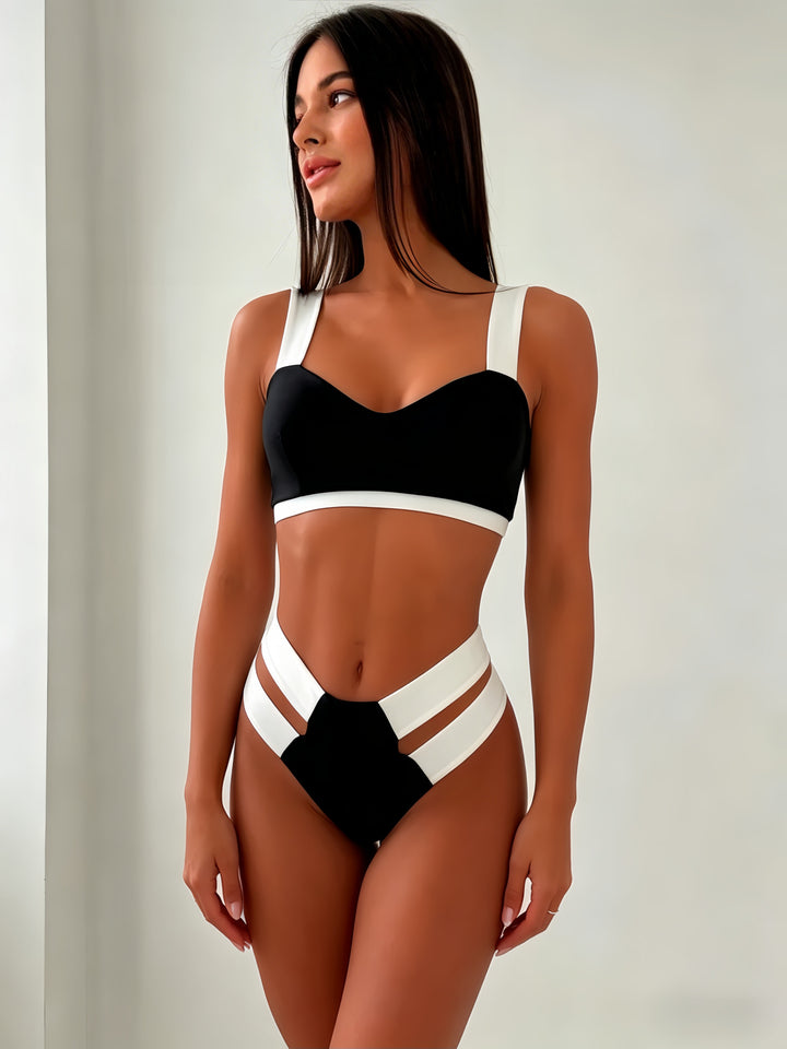 Dame Sporty Bikini med kontrasterende farveelementer Skovae
