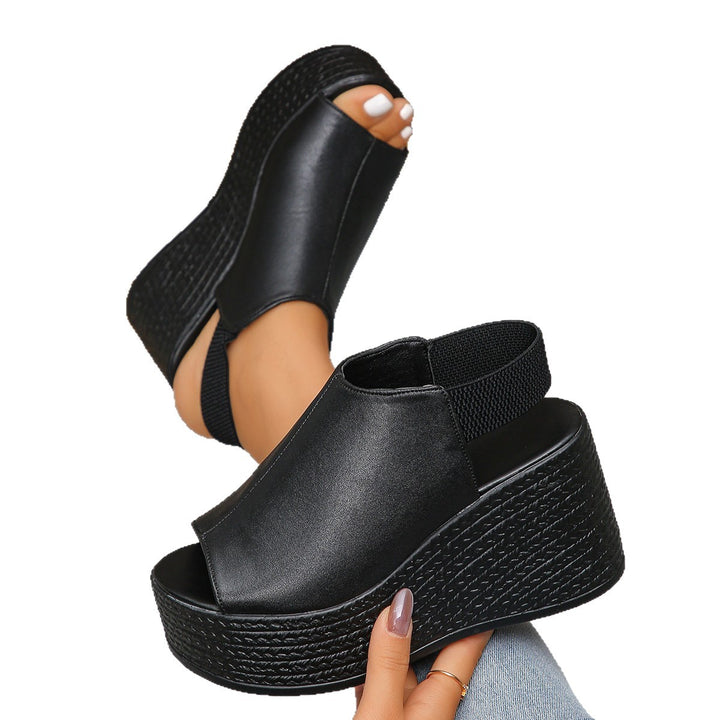 Dame Plateau-sandaler med åben tå og elastisk bånd Stilla
