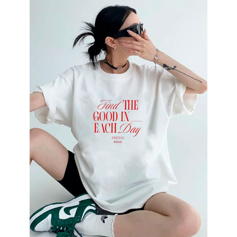 Dame Relaxed-Fit T-shirt med inspirerende statementtryk og moderne snit Stilla