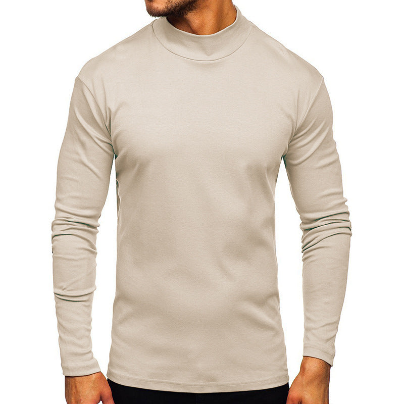 Herrer langærmet T-shirt med høj krave og funktionelt design Stilla