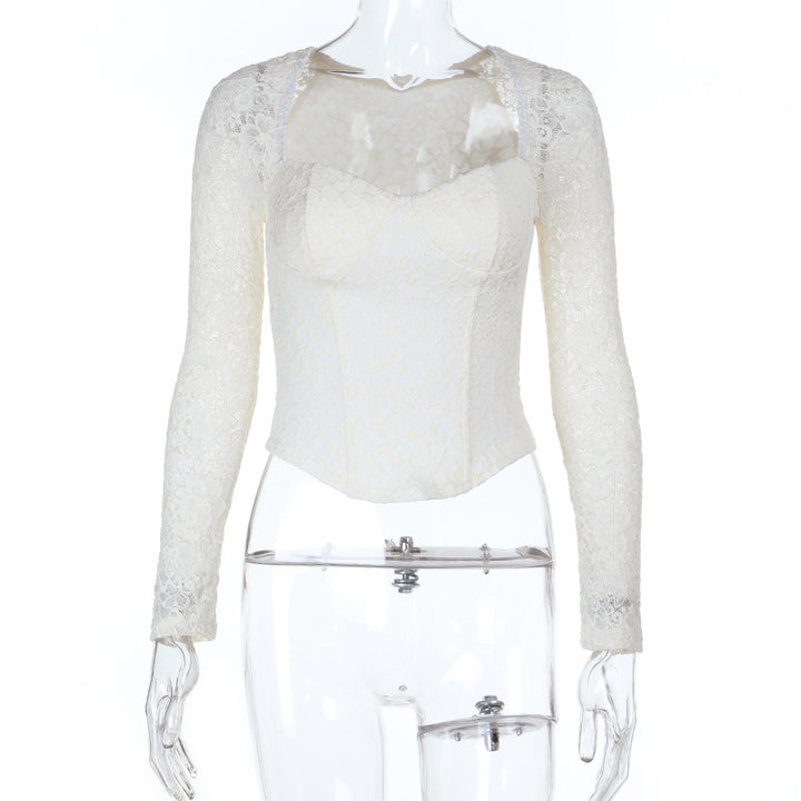 Dame elegant spidsbluse med lange ærmer og taljeret snit Skovae