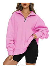 Dame Bekvem Oversized Pullover med Lynlås Stilla