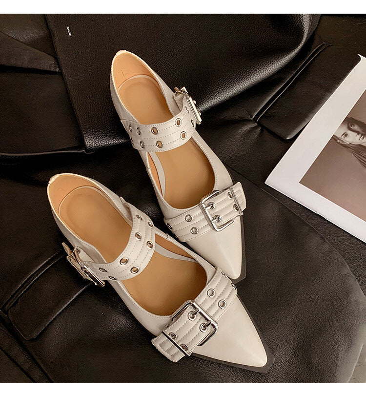 Dame Mode Slippers med elegante spænder og spids design Stilla
