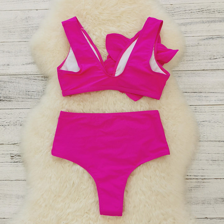 Dame Bikini-sæt med blomsteraccent og høj talje Stilla