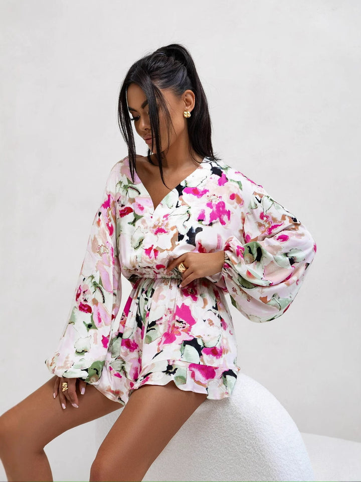 Dame Trendy Sommer-Overall med lange pufærmer Stilla