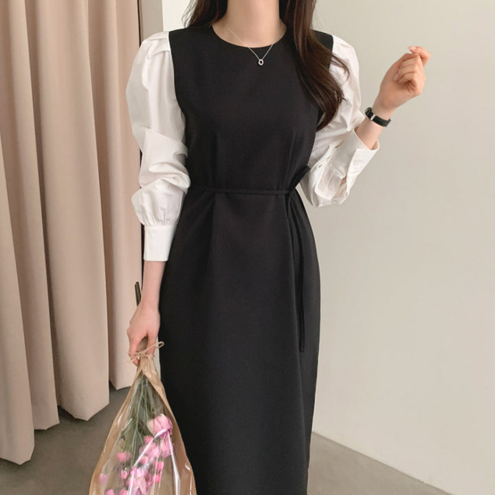 Dame Elegant Maxi Kjole med Stilige Puffærmer Stilla