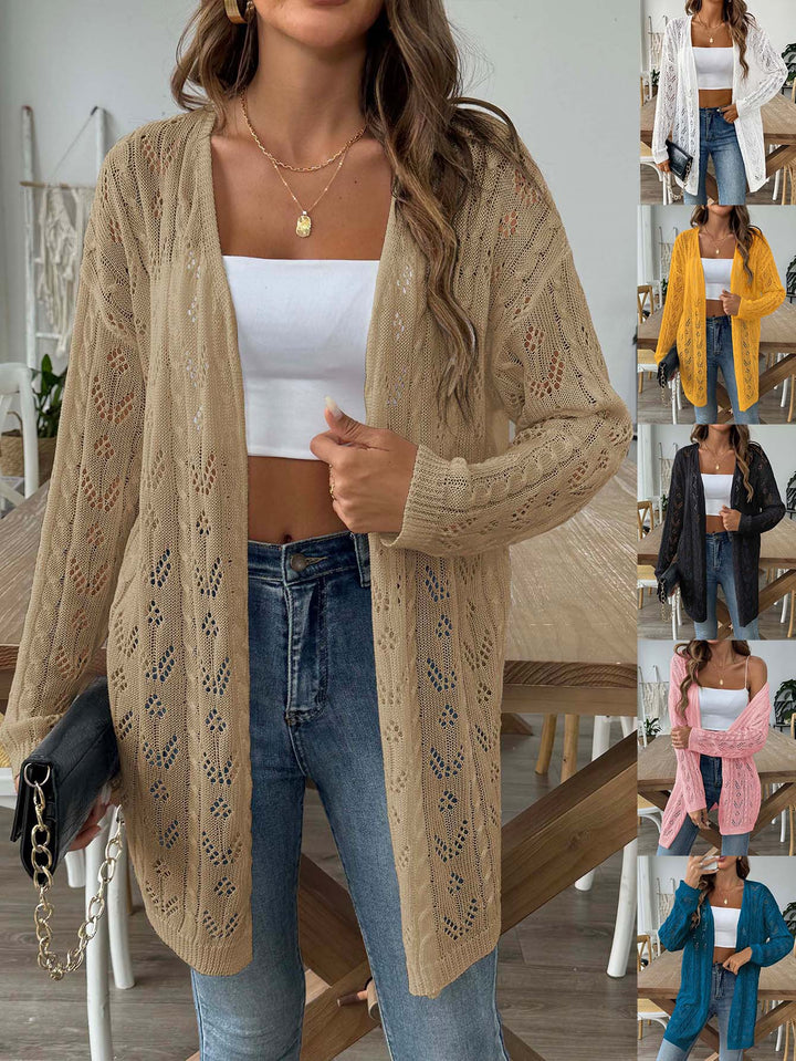 Dame Luftige Spids-Cardigan med elegante mønstre Stilla