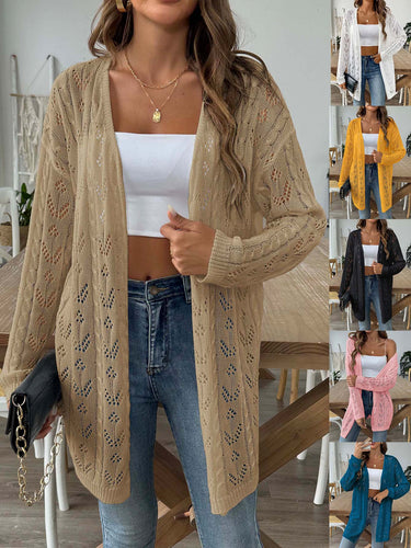 Dame Luftige Spids-Cardigan med elegante mønstre Stilla
