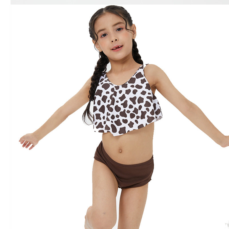 Dame Crop-Bikini-Sæt med moderigtigt leopardmønster og høj talje Stilla