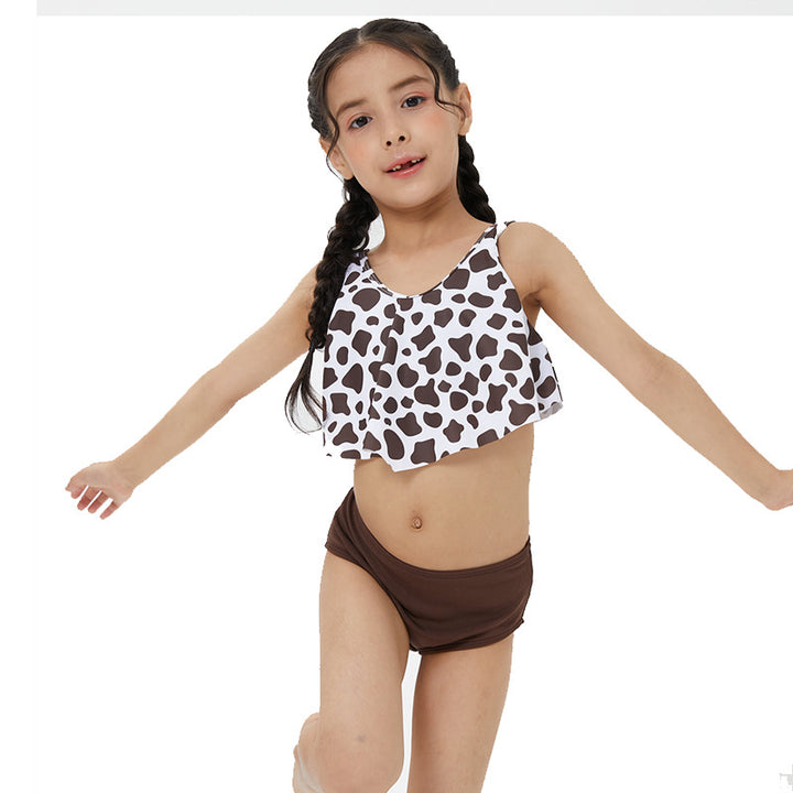 Dame Crop-Bikini-Sæt med moderigtigt leopardmønster og høj talje Stilla