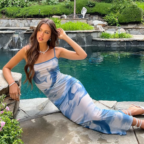 Dame Abstract Print Maxi Kjole Stilla