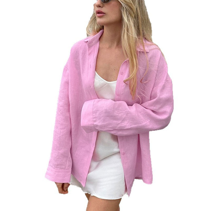 Dame casual skjorte bluse lavet af let linned Stilla
