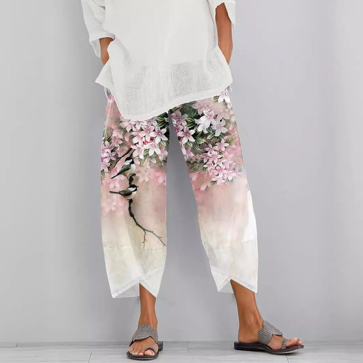 Stilla | Trendy Print Split Ni-Punkt Bukser