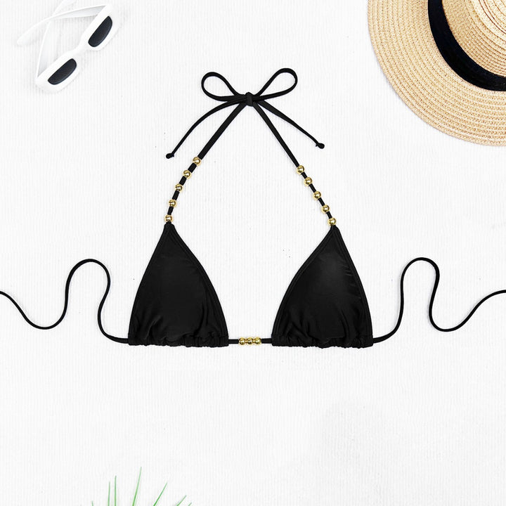 Dame Triangel-Bikini med dekorative guldfarvede accenter Skovae