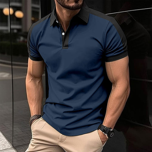 Herrer Kortærmet Poloshirt med moderne snit og kontrasterende ærmer Stilla