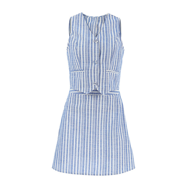 Dame sommerkjole med matchende vest Stilla