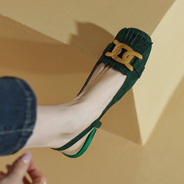 Dame elegante Slipper-Flats med dekorativt spænde-detalje Stilla