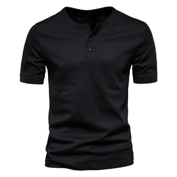 Herrer Korte Ærmer Henley T-Shirt lavet af åndbart bomuldsblanding Stilla