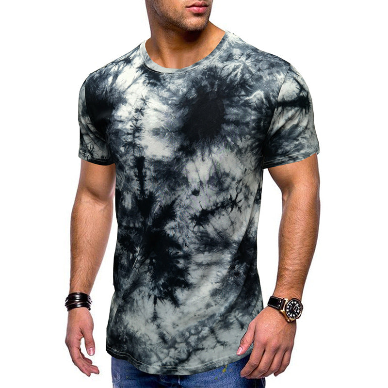 Herre T-shirt med trendy batik-look Stilla