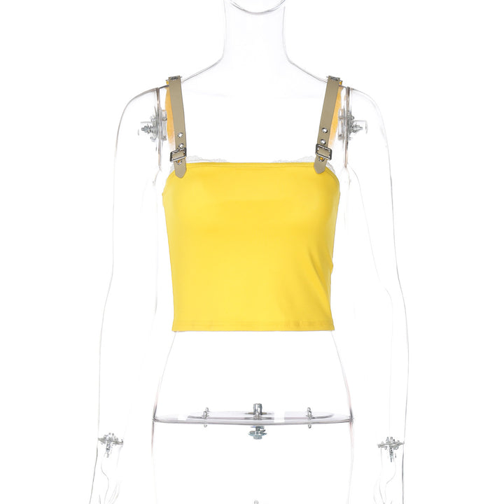 Dame Mode Crop-Top med dekorative skulderremme og materiale af høj kvalitet Stilla