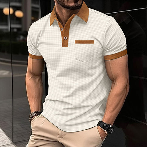 Herrer elegant polo t-shirt med struktureret krave og modige accenter Stilla