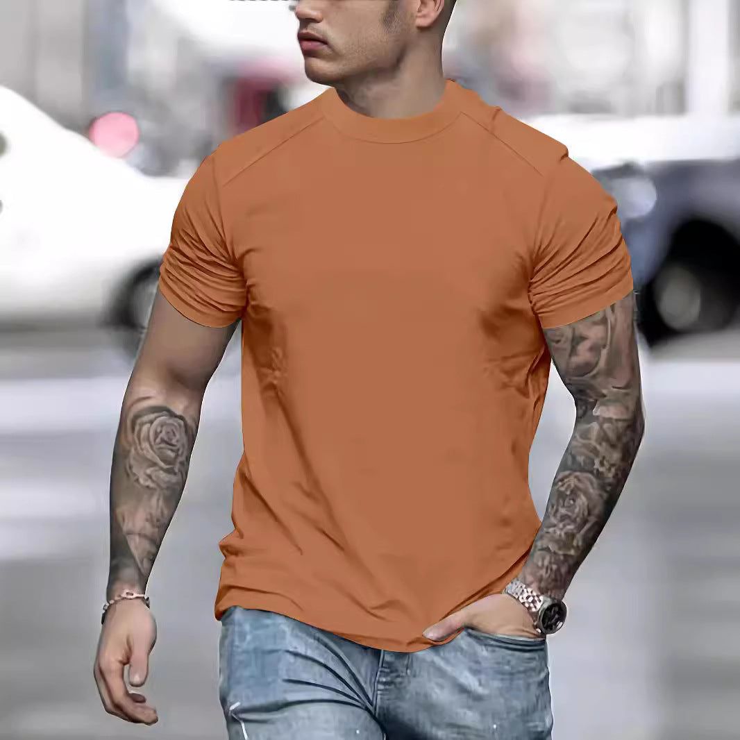 Herren mode T-shirt med struktureret skulderparti Stilla