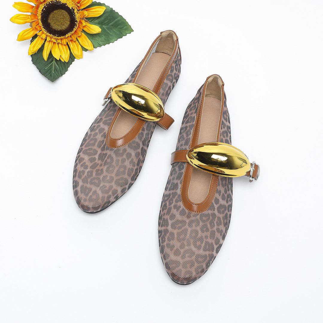 Dame Netzeinstieg Ballerinas med elegant rem Stilla