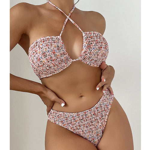 Dame bandeau-bikini med raffinerede snøre detaljer Skovae