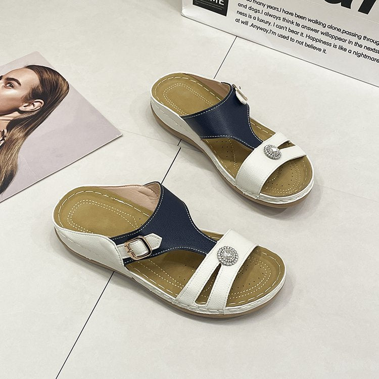 Dame Komfortable Sandaler med modisk spænde og elegant applikation Stilla
