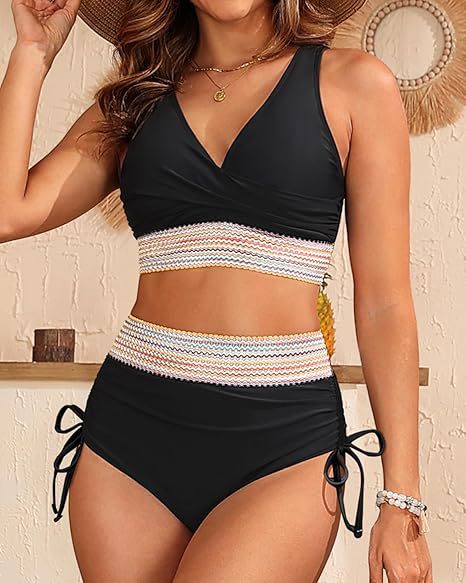 Dame bikini-sæt med justerbar linning og elegant overdel Stilla