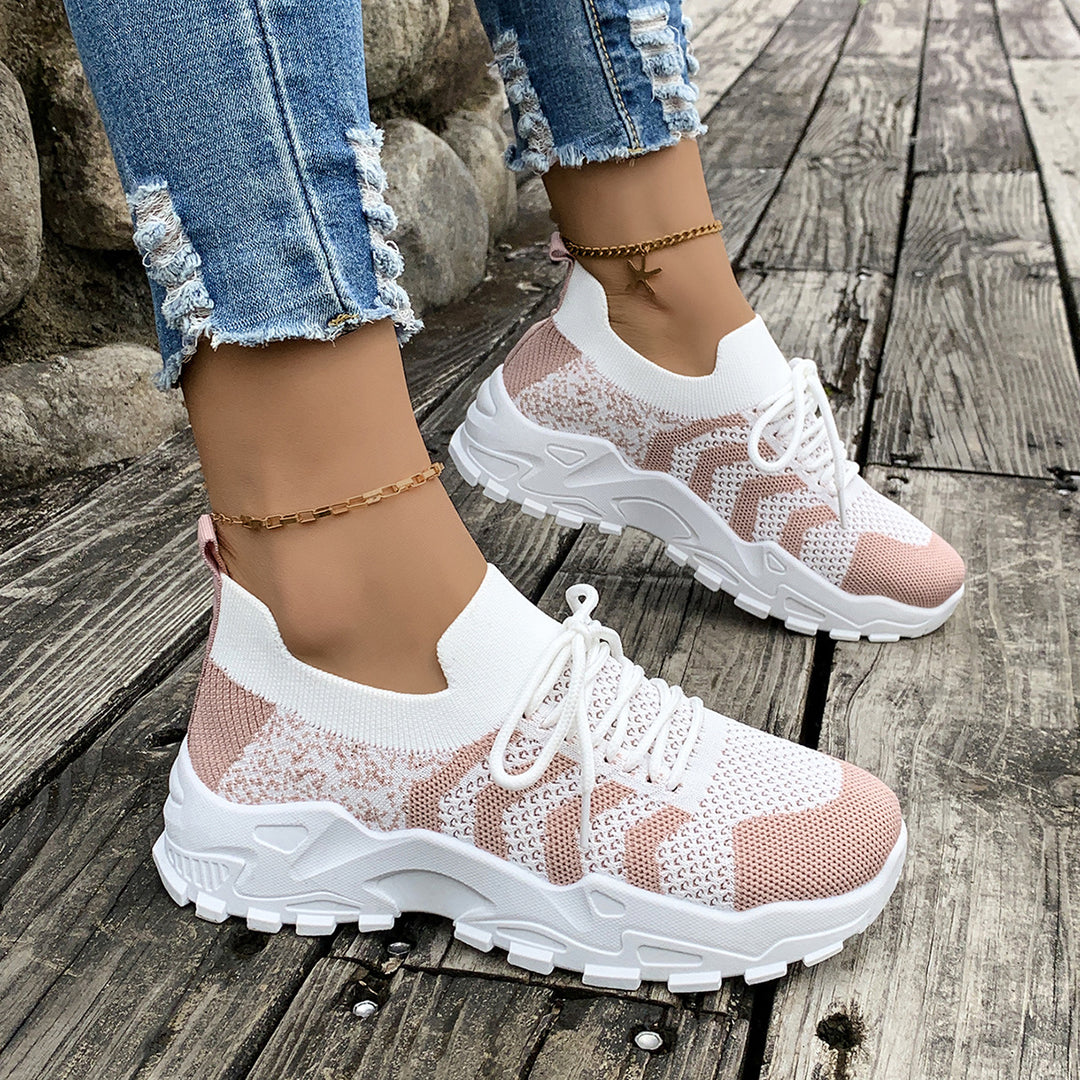 Dame Sporty Lifestyle Sneakers med åndbart strikket overflade og stødabsorberende sål Stilla