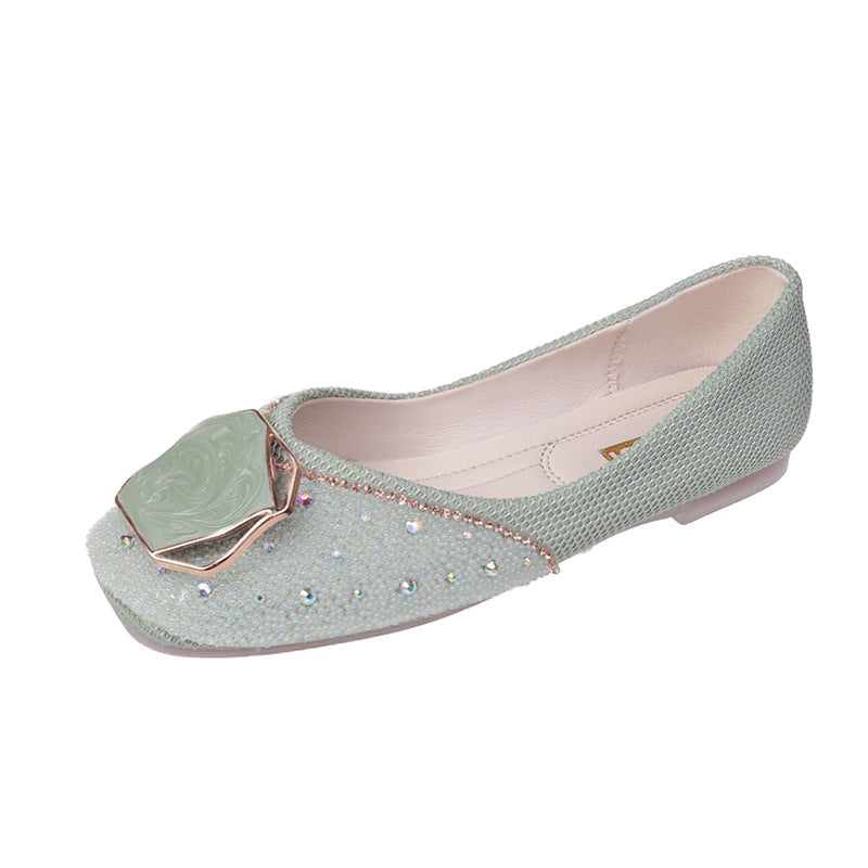 Dame Elegante Ballerina-Flats med strass dekoration og dekorativ ædelstens accent Stilla
