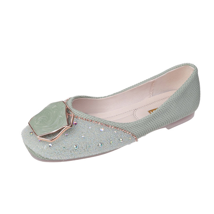 Dame Elegante Ballerina-Flats med strass dekoration og dekorativ ædelstens accent Stilla