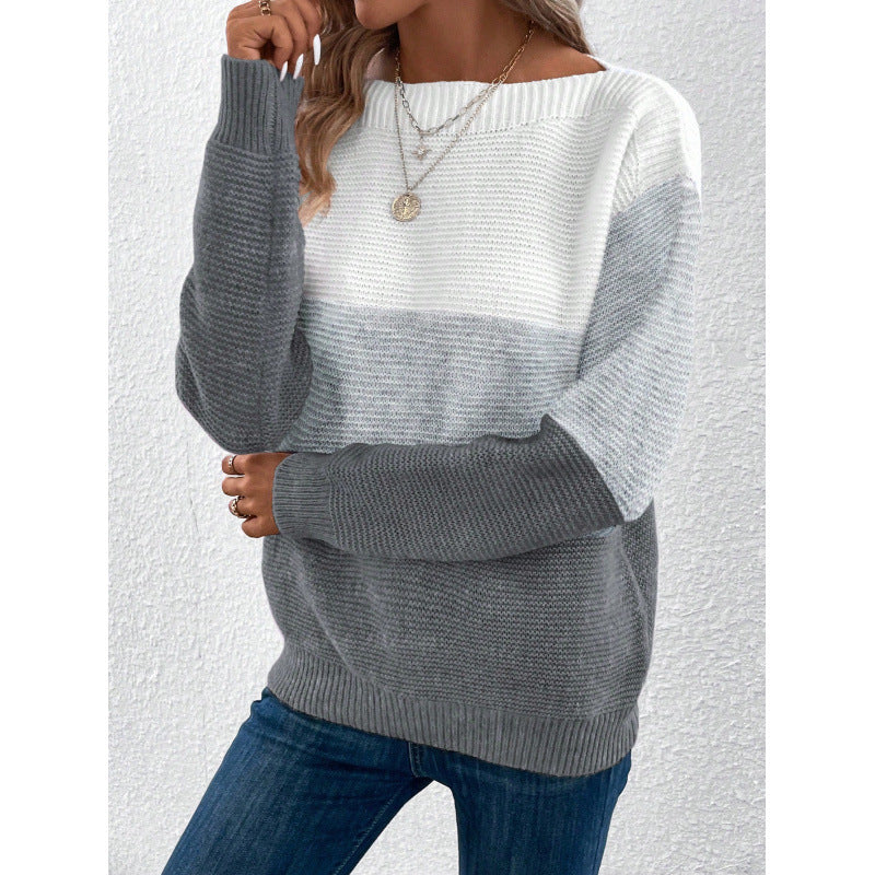 Femme Cozy Farveblok Strikpullover Stilla