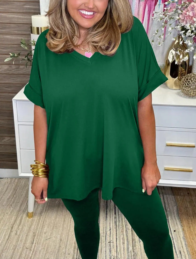 Dame afslappet lounge-outfit med behageligt oversized top og alsidige leggings Stilla