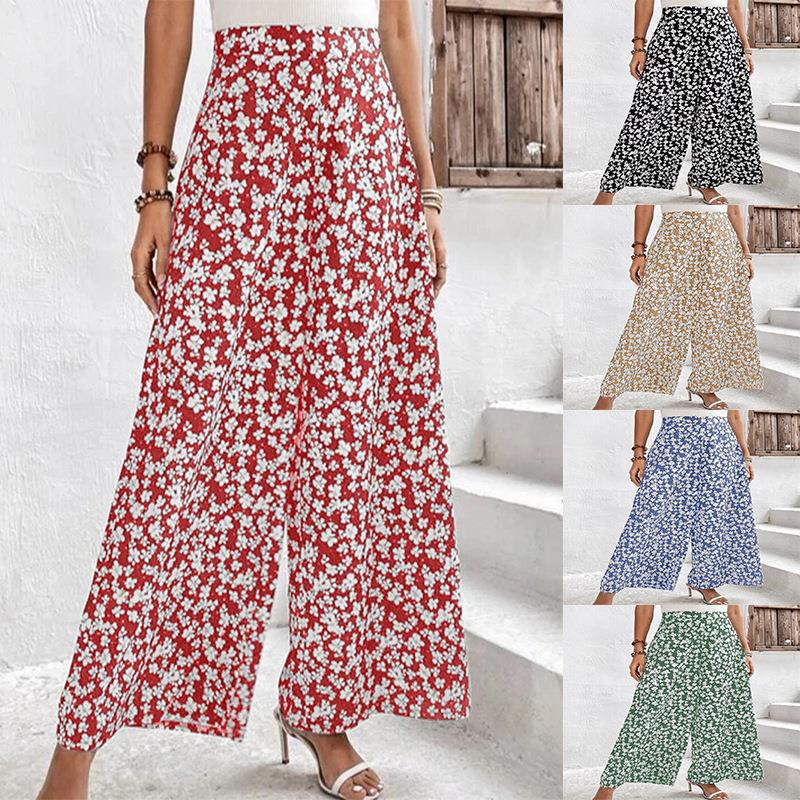 Dame bred sommerbukser med blomsterdesign Stilla