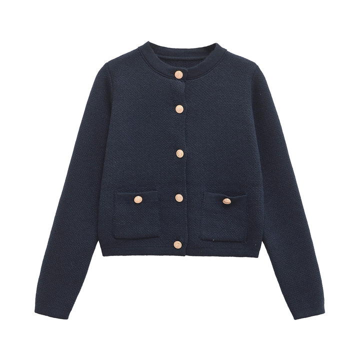 Femme Klassisk Button-Up Cardigan med funktionelle lommer Stilla